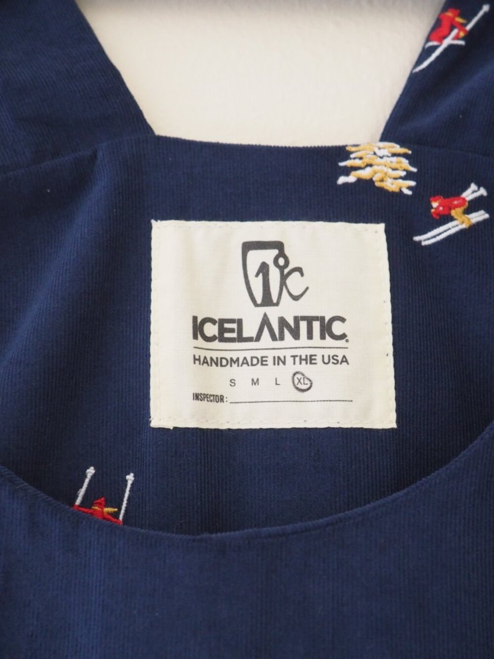 Icelantic Navy Blue Embroidered Skier Corduroy Overalls sz XL - Picture 8 of 11